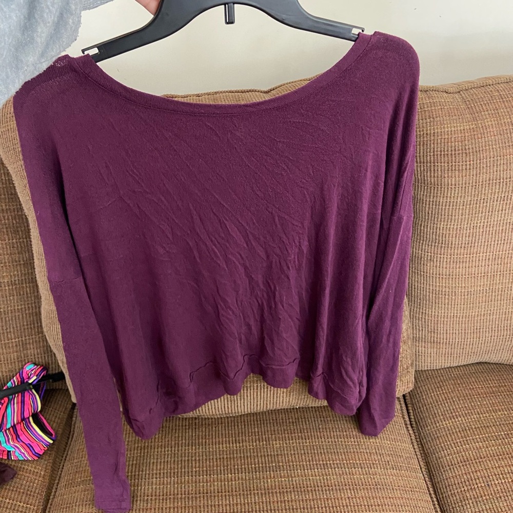 Purple Sweater with a slit in the back